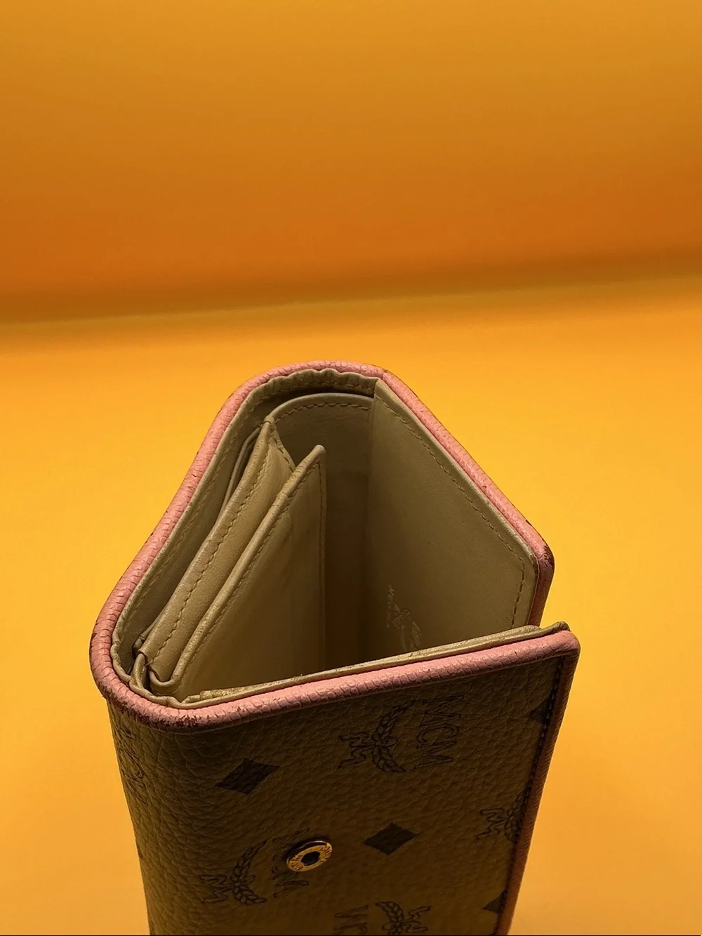 MCM Visetos Logo Wallet in Cognac and Brown